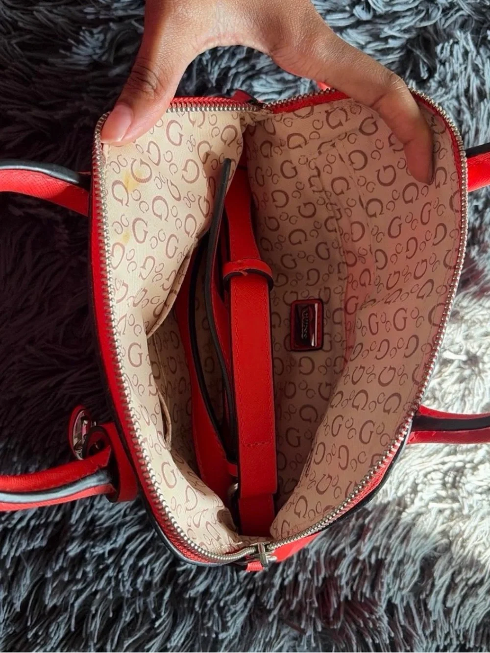GUESS Red Logo Dome bag
